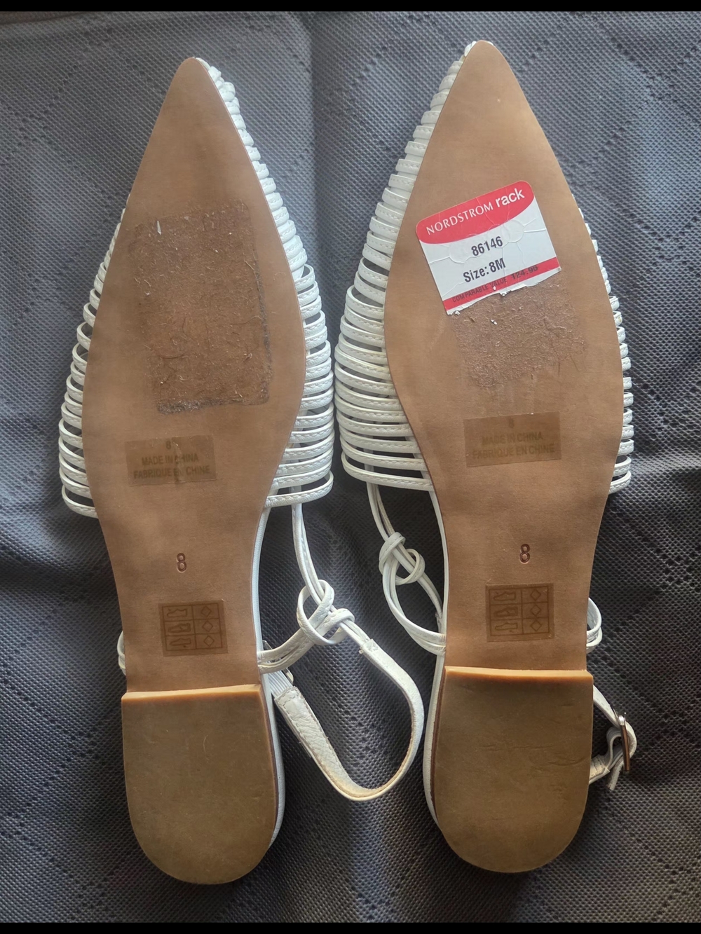 Jeffrey Campbell White Woven Pointed Slingback Flats - Picture 2 of 4